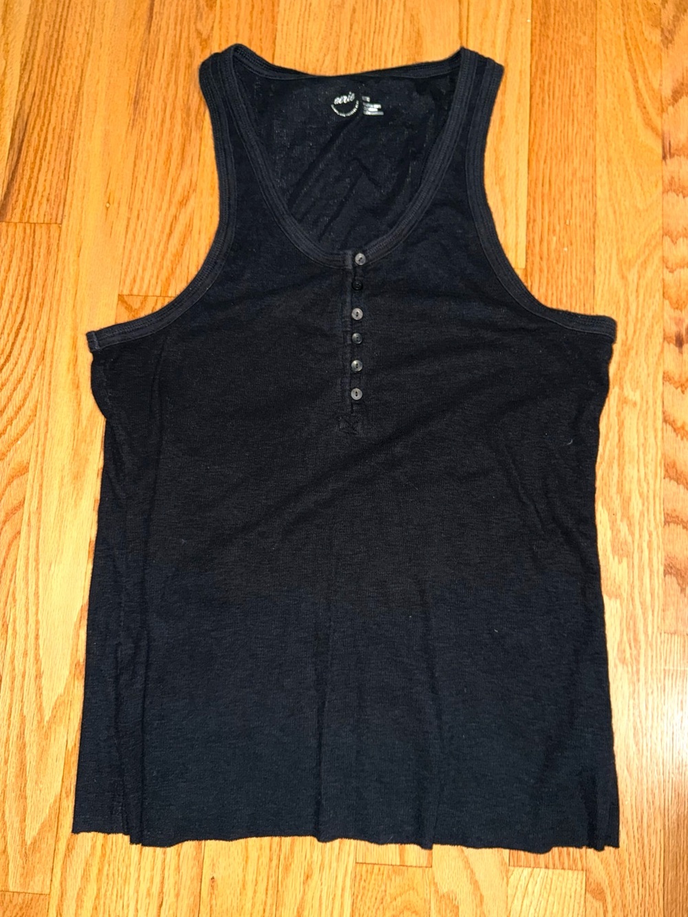 Aerie Ribbed Henley Tank XL